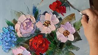 Flowers oil on canvas artwork by Inna Bebrisa painting artists картинасделать художник арт [upl. by Ttimme]