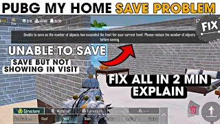 Pubg home building save problem  Unable to save as the number  Home Building Save Issue fix [upl. by Farmer]