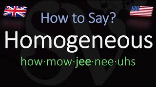 How to Pronounce Homogeneous CORRECTLY Meaning amp Pronunciation [upl. by Rebmyt]