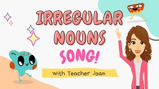 ⭐ IRREGULAR PLURALS SONG with Lyrics ⭐  Sing Along  English with Teacher Joan 🤍 [upl. by Elehcin]