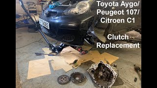 Toyota AygoPeugeot 107Citroen C1 Clutch change [upl. by Eduam]