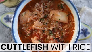 Cuttlefish with rice Recipe  Food From Portugal [upl. by Stichter987]