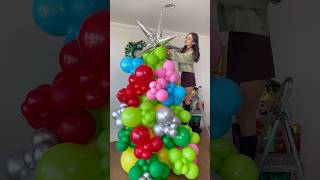 Pino de globos navideño🎄🌟♥️ lo recrearías en casa tornaglobos decoracionesconglobos navidad [upl. by Olimreh]