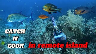 CATCH N COOK  SPEARFISHING PHILIPPINES  REMOTE ISLAND 🏝️ [upl. by Aidin]