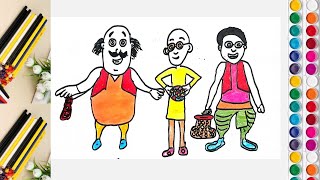 Drawing Motu Patlu and Ghasitaram Easy Art Motu Patlu And Ghasitaram Motu Patlu Cartoon [upl. by Animehliw]