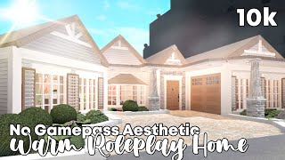 Roblox  Bloxburg 10k No Gamepass Aesthetic Warm Roleplay Mansion FULL BUILD [upl. by Ashman]