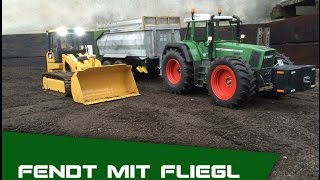 CAT Laderaupe Fliegl TMK 200 und Fendt 926 114 RC Erdbau Seidl [upl. by Aniwde]