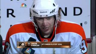 Jakub Voracek OT winner goal Philadelphia Flyers vs Pittsburgh Penguins 41112 NHL Hockey [upl. by Acinemod892]