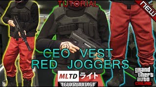 HOW TO GET RED JOGGERSBLACK CEO VESTBLACK TOP  140  GTA Online  Gunrunning clothing glitches [upl. by Lauzon]