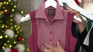 Kathleen Kirkwood DictraEase Chambray Shirttail Top on QVC [upl. by Klina]