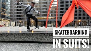 Skateboarding In Business Suits Around Downtown Chicago [upl. by Fugate]