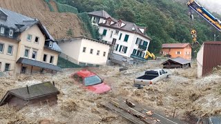 Сhaos in Switzerland Floods and landslides destroyed roads and houses in Brienz Europe is shocked [upl. by Carmencita]