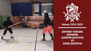 Bayonet fencing sparring Quentin Batesta vs David Batesta HEMA AMHE [upl. by Salokin50]