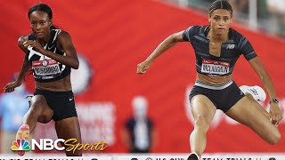 5190 Sydney McLaughlin vs Dalilah Muhammad epic results in ANOTHER world record  NBC Sports [upl. by Ellennod]