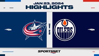 NHL Highlights  Blue Jackets vs Oilers  January 23 2024 [upl. by Marchese]