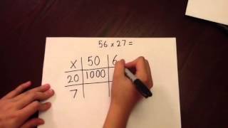 Multiplication using grid method  two 2 digit numbers [upl. by Llenehs632]