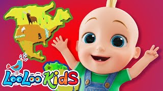 Seven Continents  1 Hour Kids Songs Marathon from LooLoo Kids  Explore the World with Us [upl. by Ahsinel]