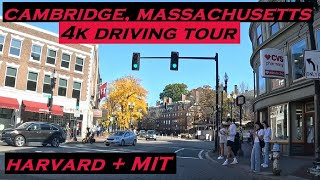 Cambridge Massachusetts  4k Driving Tour  Harvard  MIT [upl. by Hairakcaz]