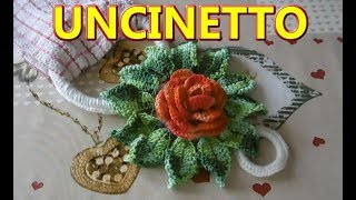 Uncinetto Fiori a Rilievo Facili  Porta StrofinaccioAsciugamano Uncinetto  Tutorial [upl. by Averi]