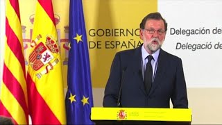 Attacco a Barcellona appello allunità del premier Rajoy [upl. by Gwenette477]