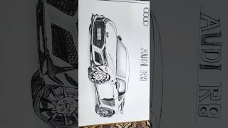 My AUDI R8 Drawing transition 🤯shortstrendingartdrawinganime [upl. by Siradal116]