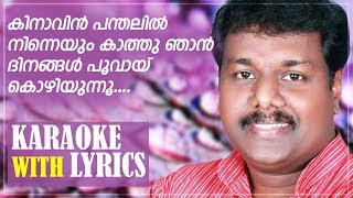 Kinavin Panthalil Karaoke With Lyrics  Nilavu  Edappal Vishwanath  New Album Karaoke [upl. by Annid301]