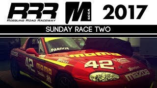 2017 Roebling Road Majors  Race 2  SCCA Spec Miata [upl. by Ahseen]