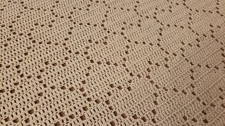 Part 4  Tesselated Hearts Filet Blanket Crochet Tutorial [upl. by Adialeda]