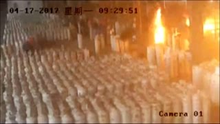 Footage Gas cylinders explode at facility in east China [upl. by Waly]