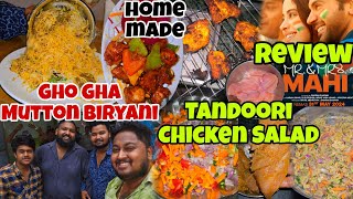 Gho Gha Mutton Biryani 🤤 Healthy Tandoori Chicken Salad  Mr and Mrs Mahi Review  Jena Babu Vlogs [upl. by Ahseuqal]