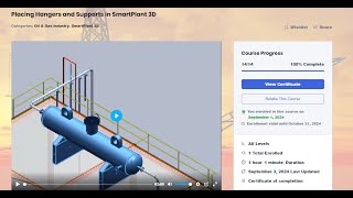 About Video Streaming course Placing Hangers and Supports in SmartPlant 3D [upl. by Ayle]