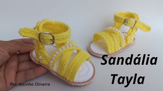 Sandália de crochê Tayla 10cm  FioaFioCrochê [upl. by Rosabella197]