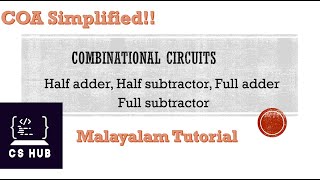 Combinational Circuit  Design Half Adder Full AdderHalf Subtractor  Full Subtractor [upl. by Ehcrop]