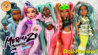 Mermaze Mermaidz Slumber Party Full Set Review Kinslee Monroe Brynn Zuna amp Casea Dolls [upl. by Feinstein]