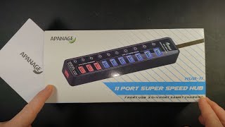 Apanage 11 Port USB Hub Unboxing [upl. by Florentia]