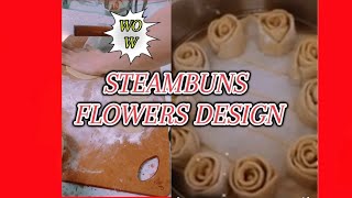 🌈LETS MAKE CHINESE STEAM BUNS 🌭WITH FLOWER DESINGSatisfying ASMR [upl. by Artied]