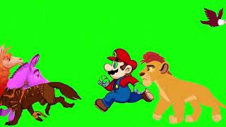 animal stampede crossover green screen  jungle animal stampede green screen  zoo animal race 🐅🐅 [upl. by Trstram]