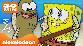 Bob l’éponge  30 MINUTES des meilleurs moments de Fred le poisson  🐟  Nickelodeon France [upl. by Tierell]