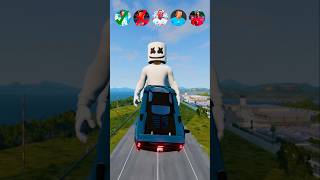 🚘 CR7 vs Messi vs Marshmello Characters beamngdrive shorts football ronaldo [upl. by Rodl630]