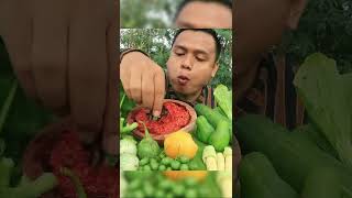 mukbang sayuran segar  lalapan mentah segar  spesial pakai pendul  bunga pete short [upl. by Remsen564]