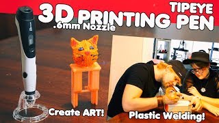 DRAW A 3D CAT Tipeye  HOW TO USE A 3D PRINTING PEN [upl. by Aiksa]