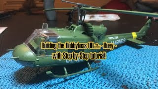 Building Hobbyboss UH1 Huey Helicopter with Step by Step Tutorial [upl. by Lewiss]