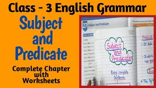 Subject and Predicate  Parts of Sentence  Class 3 English Grammar Worksheets  Mummy Mentor [upl. by Elsilrac]