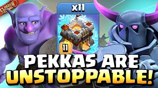 TH11 PEKKA BOWLER SMASH IS BROKEN Best TH11 Attack Strategies NO SIEGE MACHINES  Clash of Clans [upl. by Gordy]