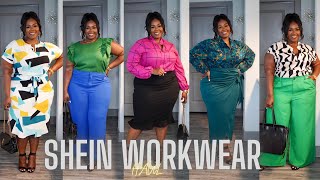 SHEIN Workwear Haul  Plus Size Workwear [upl. by Aderb]