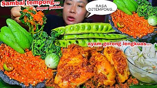 RASA DITEMPONG 🥵‼️ SAMBAL TEMPONG SUPER PEDAS  AYAM GORENG LENGKUAS [upl. by Rehpitsirhc196]