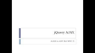 55  jQuery AJAX with ASPNet MVC [upl. by Cecilia]