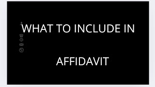 Affidavit verifying Petition formatwhat to include in affidavit [upl. by Adehsar108]