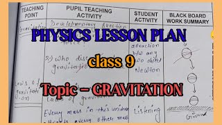 Science Lesson plan  Lesson plan on Gravitation  गुरुत्वाकर्षण   Physics lesson plan  BEd [upl. by Wilen]