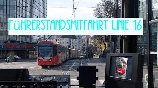 Führerstandsmitfahrt Linie 16  Niehl Sebastianstr➡ Klettenberg  Stadtbahn Köln [upl. by Aratas]